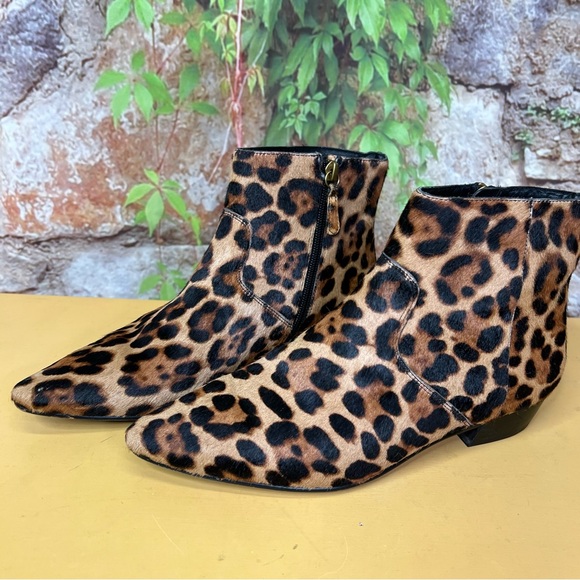 J. CREW Leopard Print Calf Hair Ankle Boots, 7 - Picture 3 of 12